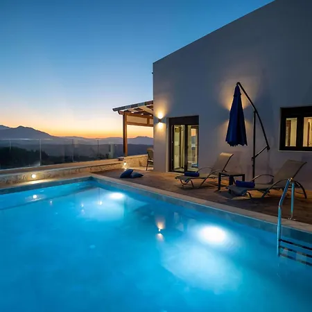 빌라 Archontiki Veranda - Design In Crete With Heated Pool, Jacuzzi & Dreamy Views *