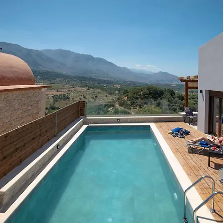 빌라 Archontiki Veranda - Design In Crete With Heated Pool, Jacuzzi & Dreamy Views Arkhondikí